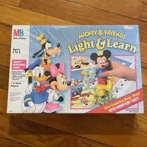 Vintage Mickey and Friends Light and Learn Matching Game by Milton Bradley 1990s